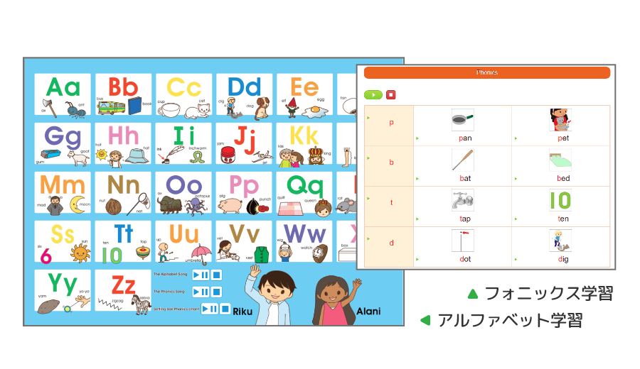 アルファベットと単語の「音」をしっかり習得